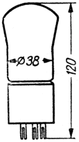 Основные размеры лампы 0.85Б5.5-12